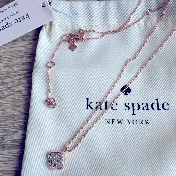 kate spade Jewelry Kate Spade Everyday Rose Gold Necklace Pave